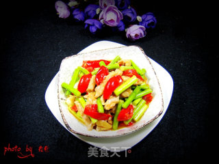 蒜苔泡椒肉丝的做法