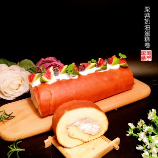 栗蓉奶油蛋糕卷