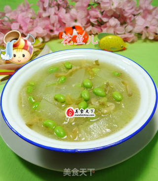 榨菜丝毛豆煮冬瓜的做法
