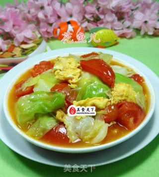 番茄鸡蛋炒圆白菜的做法