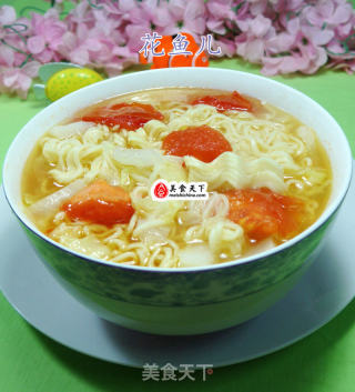 番茄白菜波纹面的做法