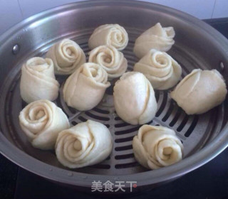 玫瑰花馒头的做法