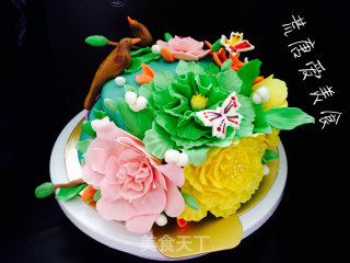 鸟语花香翻糖蛋糕（手工版）