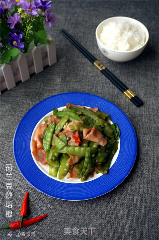 荷兰豆炒培根的做法