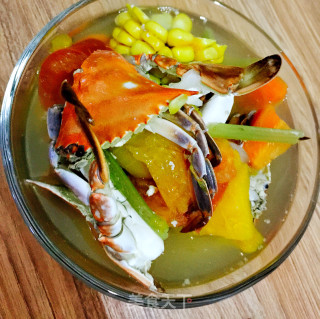 花蟹蔬菜鲜汤的做法