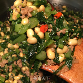 肉末黄豆雪里红的做法