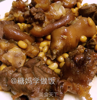 黄豆焖猪脚的做法