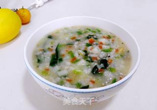 生滚瘦肉蔬菜粥的做法