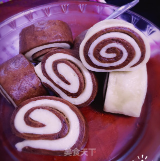 巧克力双色馒头的做法