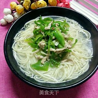 青椒肉丝面的做法