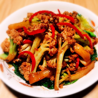 豆豉煸有机花菜的做法