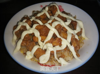 酥鸡沙拉饭的做法