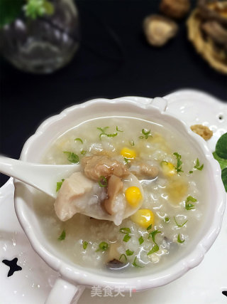 香菇核桃滑鸡粥的做法