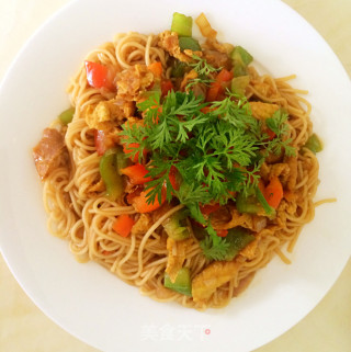 素食炒面的做法