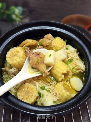 山药母鸡菌菇煲的做法