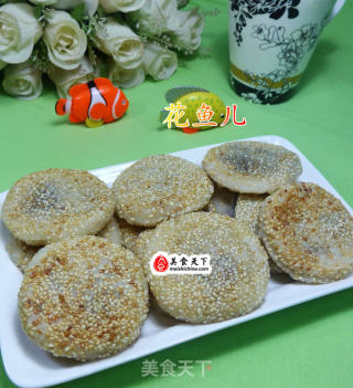 豆沙馅芝麻糯米饼的做法