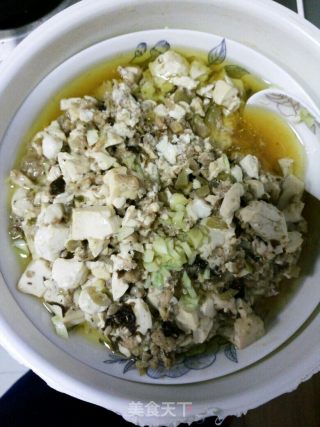 豆腐榨菜蒸肉糜的做法