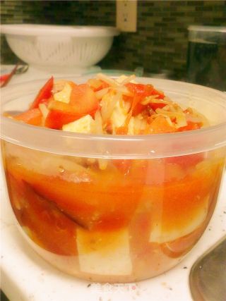 番茄肉末煮豆腐的做法步骤：2