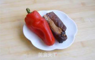 韭葶炒腊肉的做法步骤：3