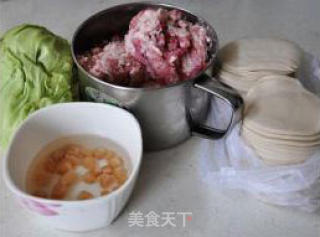 干贝苞菜猪肉饺子的做法步骤：2