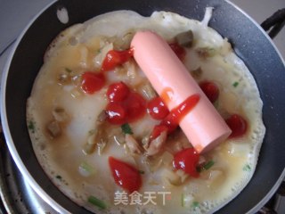 榨菜鸡蛋饼的做法步骤：2