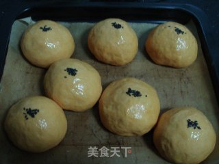 南瓜豆沙餐包的做法步骤：2