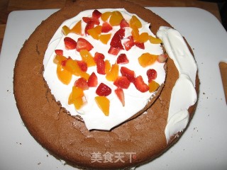 送给朋友儿子的巧克力生日蛋糕的做法步骤：2