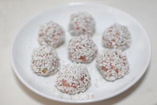 珍珠圆子——晶莹剔透一点红的做法步骤：3