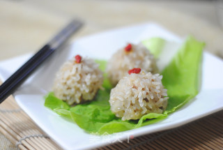珍珠圆子——晶莹剔透一点红的做法步骤：3