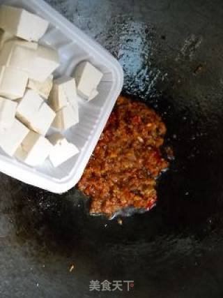 菜心肉末豆腐的做法步骤：2