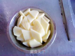 土豆蘑菇烧肉片的做法步骤：2
