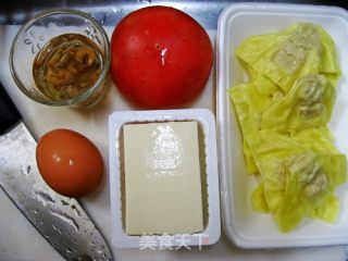 番茄云吞蛋豆腐的做法步骤：2