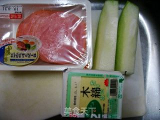 火腿冬瓜蒸豆腐的做法步骤：2