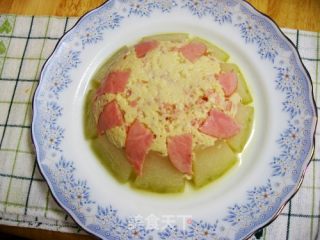 火腿冬瓜蒸豆腐的做法步骤：2