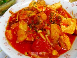 茄汁鳕鱼豆腐的做法步骤：2
