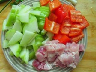 肉片炒佛手瓜的做法步骤：2