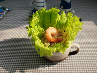 鲜虾生菜杯饭的做法步骤：3