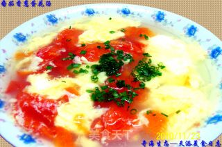 番茄香葱蛋花汤的做法步骤：5