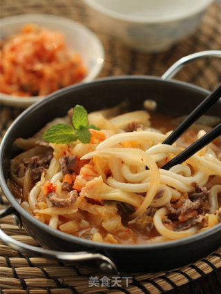 泡菜牛肉乌冬面的做法