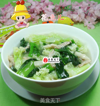 猪肉天菜芯花菜羹的做法