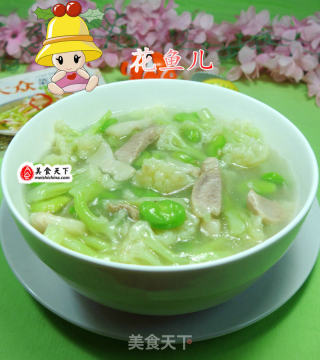 蚕豆猪肉花菜羹的做法