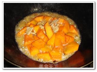 南瓜肉片焖饭的做法步骤：2