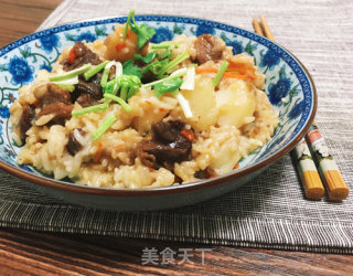 喷香羊肉焖饭的做法