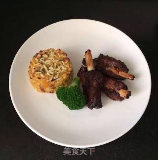 芝士南瓜饭烤排骨的做法