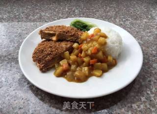 芝士猪排咖喱饭的做法