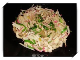 红罗卜丝炒肉的做法步骤：3
