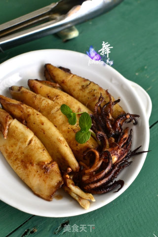 麻辣烤鱿鱼--空炸版的做法