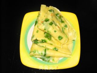 香菜煎饼的做法步骤：2