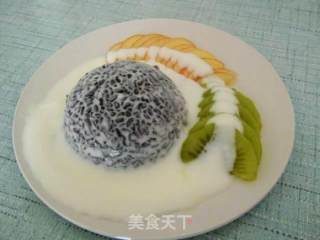 酸奶黑米水果饭的做法步骤：2