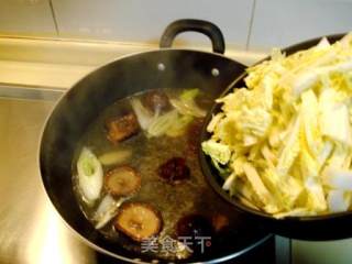 香菇白菜汆丸子的做法步骤：3